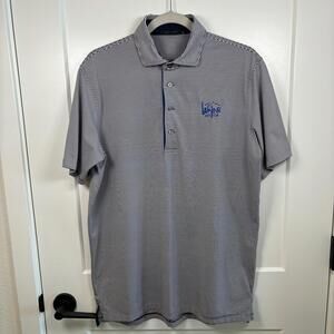 Greyson Golf Polo Mens Medium Striped Performance Stretch Preppy Wolf AZ EUC